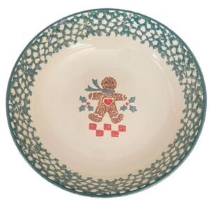 Tienshan Folkcraft Gingerbread Vegetable Bowl 9” Green Sponge Rare